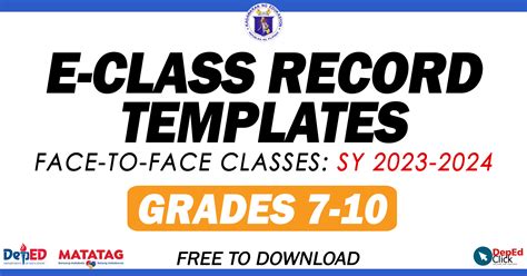 e class record 2023-2024|DepEd E.
